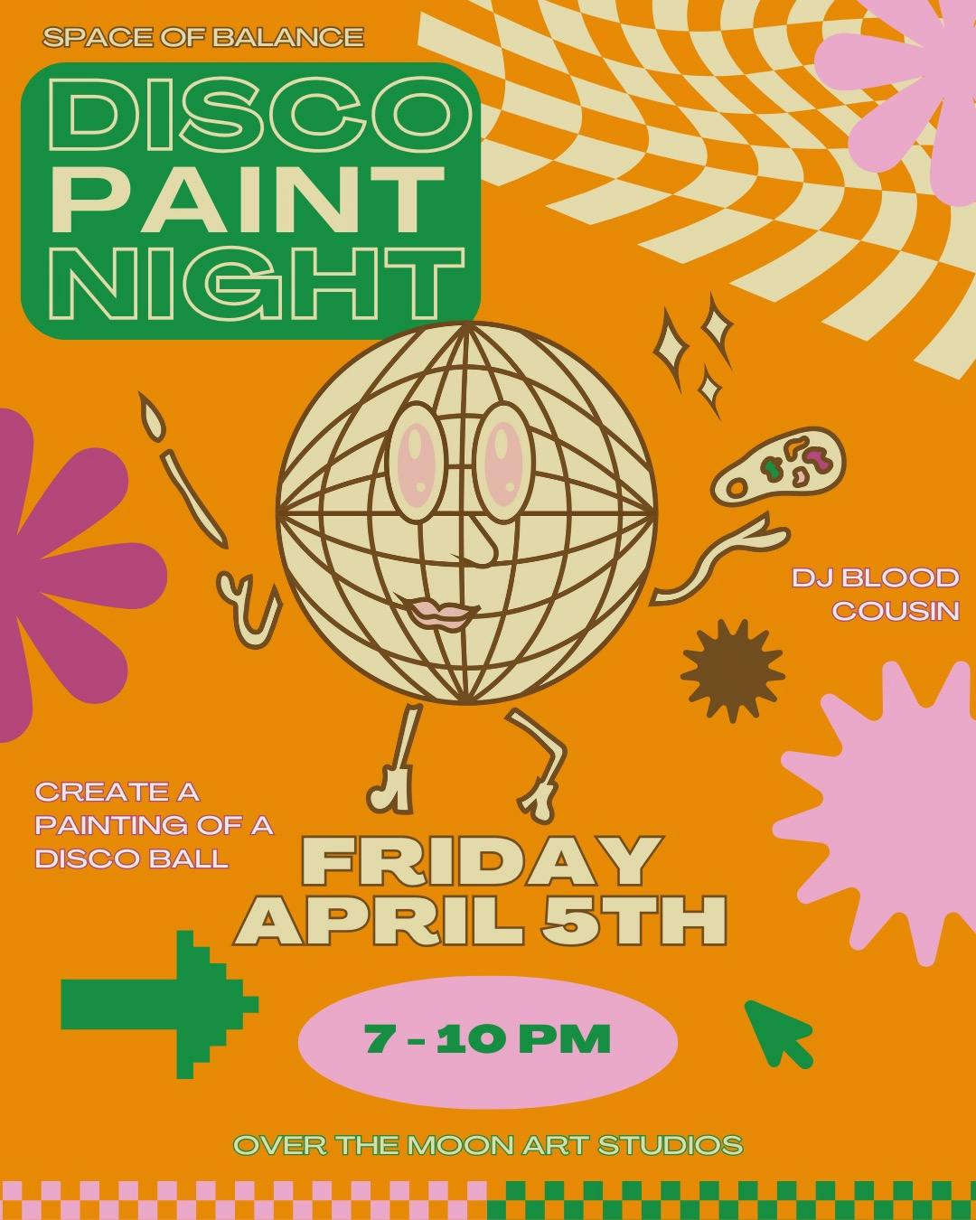 Disco Paint Night Poster