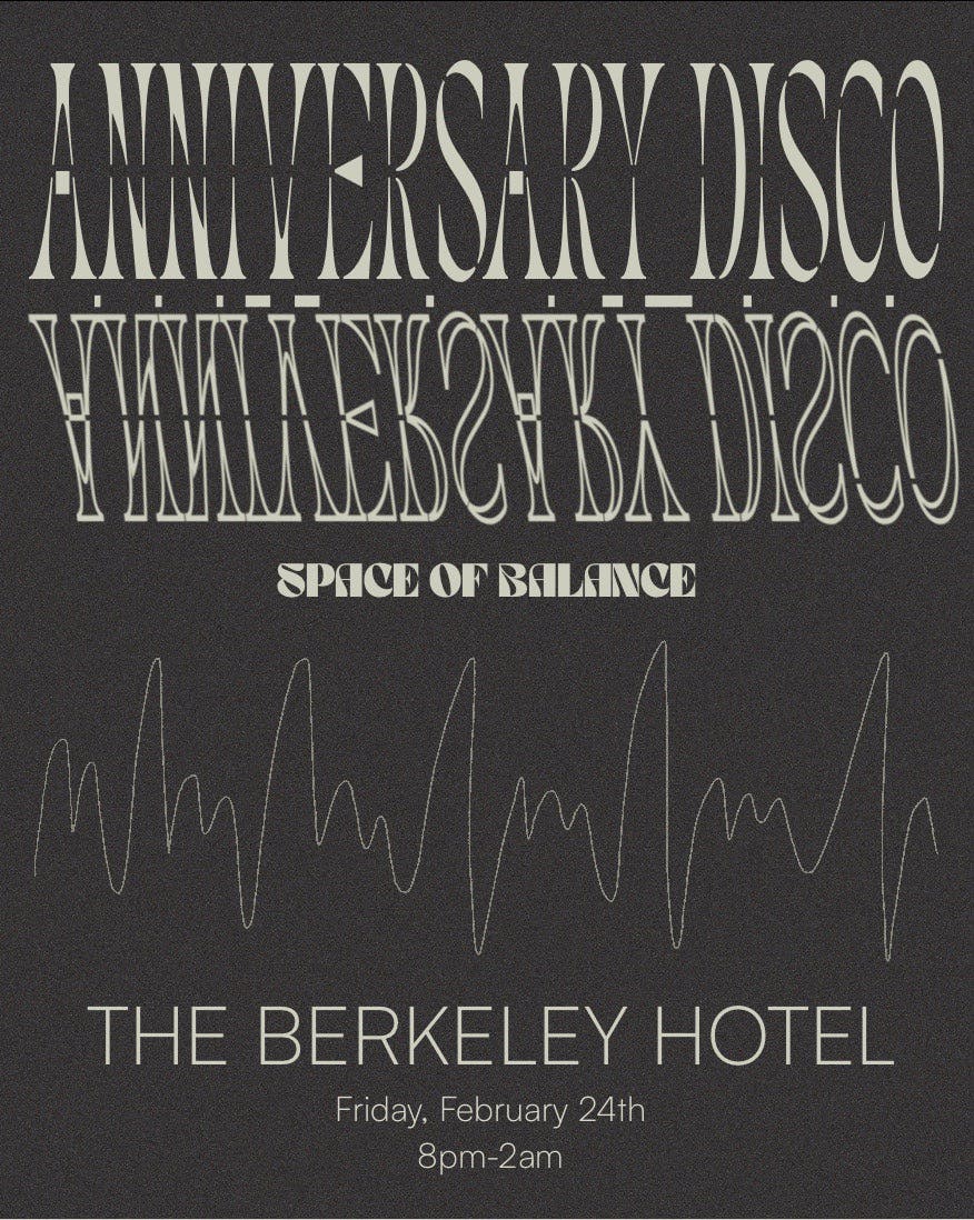 SPACE OF BALANCE ANNIVERSARY DISCO Poster